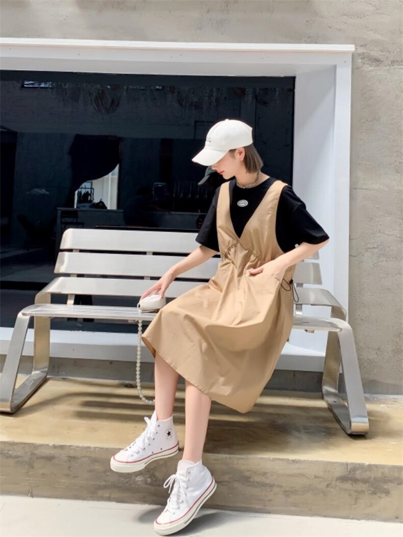 2021拼接款洋气连衣裙，女装连衣裙，雪儿伊秀