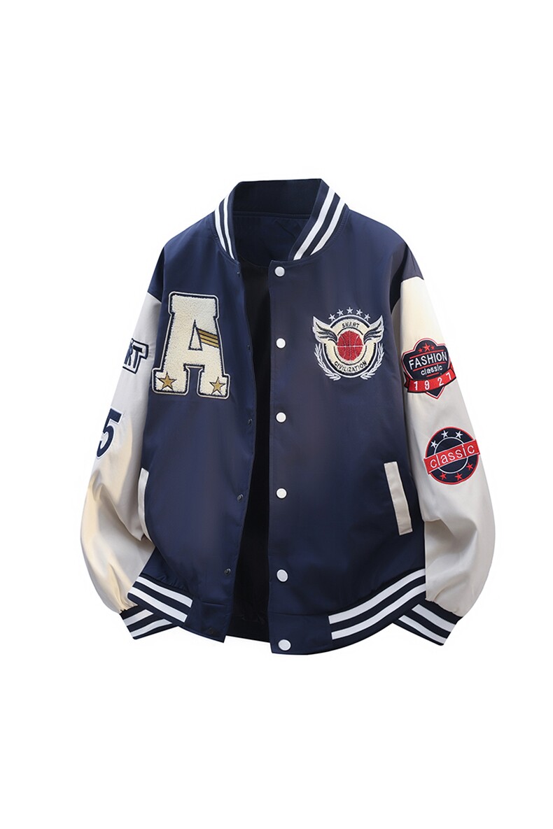 得物立体美式棒球服宽松休闲潮流痞帅立领夹克A436-22129-P68,男装夹克,电商A436