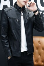 男士秋季外套新款韩版潮流帅气百搭休闲皮衣夹克厂家直销PY26，男装夹克，星座1508-3