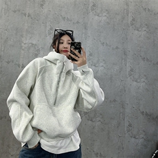 抖音得物高品质二开26春装重磅宽松结构拉链设计高领连帽卫衣W76，男装卫衣，电商A486