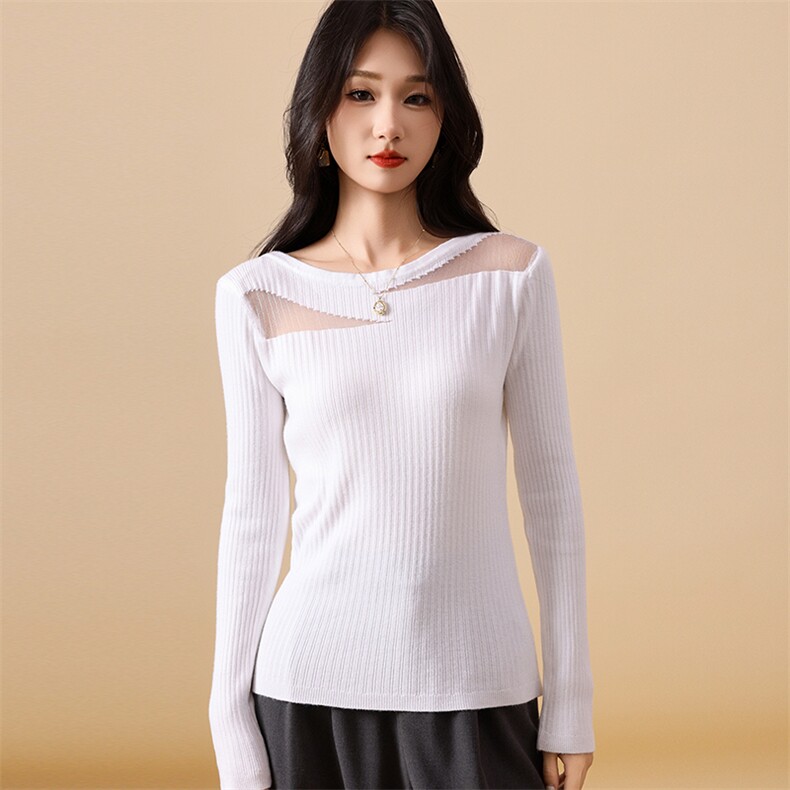 秋冬新款纯色针织套头上衣时尚百搭，女装针织衫/毛衣，挚尚羊绒