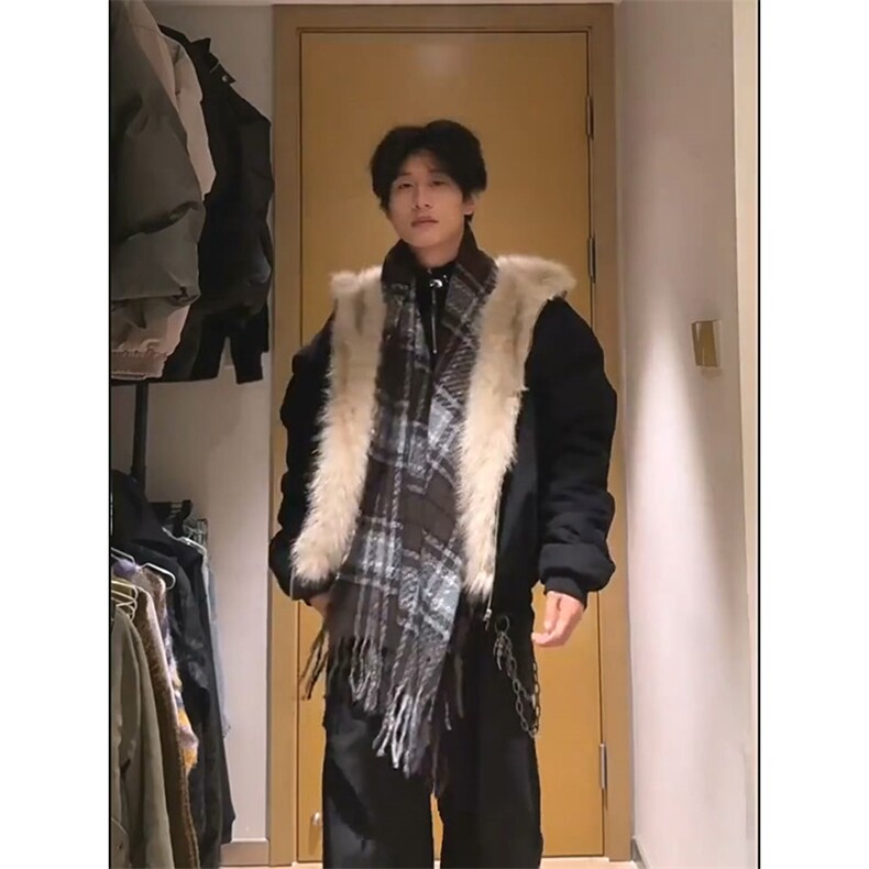 现货高品质美式高街冬季重磅硬挺短款座山雕毛领棉衣男女加厚外套,男装棉衣,电商A486