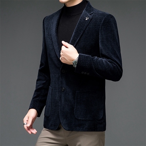 春季新款男士新款厚款西服保暖中老年爸爸装大衣外套西装图片