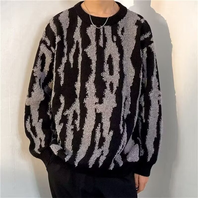 韩繫上衣男加厚高级感百搭毛衣秋冬潮街头撞色粗针织衫MY565P53，男装针织衫/毛衣，星座1013-5