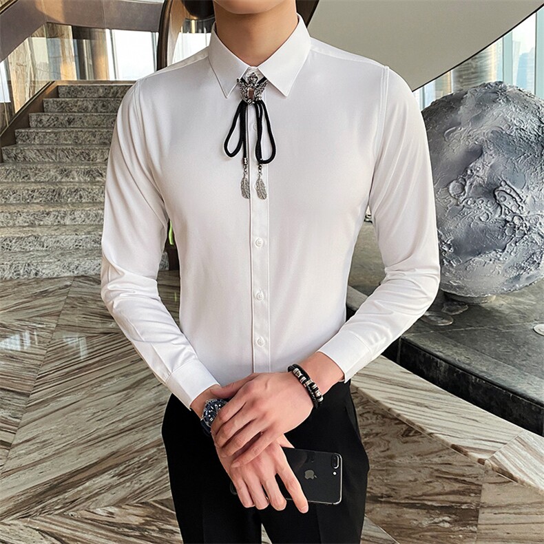 送配饰2021春夏新款夜店DJ衬衫男士长袖发型师衬衣A470-CS25图片
