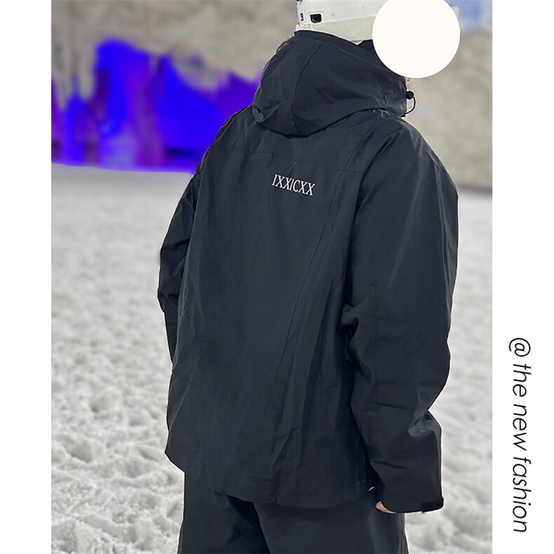 冬新防水拉链魔术贴滑雪服男女同款大码加绒加厚夹克外套M19-P180,男装棉衣,电商A001-1
