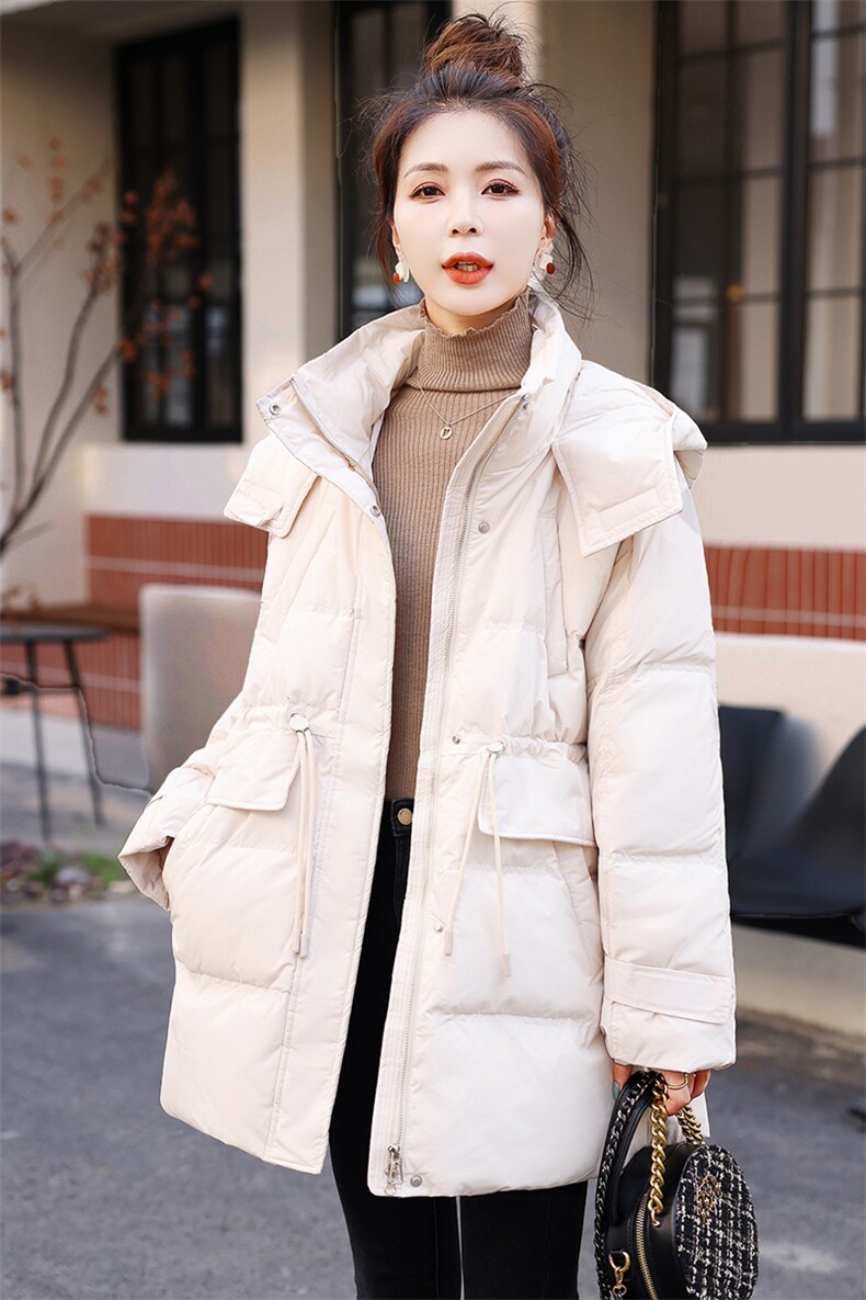 2026冬新款派克服女工装中长款羽绒服女冬季白鸭绒加厚外套,女装羽绒服,欣美人