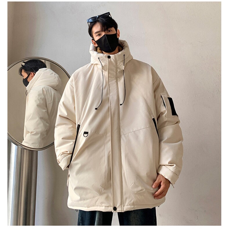 冬季男女登山服白鸭绒连帽纯色工装羽绒服外套A406Y93650P235,男装羽绒服,星座309（原A406）