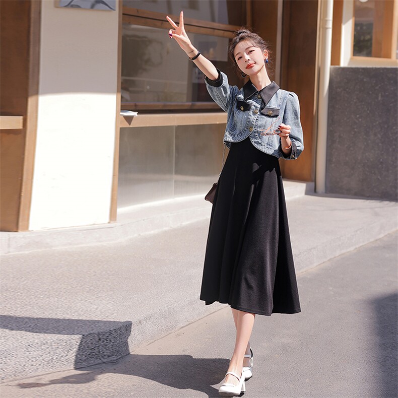 今年流行牛仔套装女2025夏季新款高级感洋气减龄背心连衣裙两件套,女装套装/套裙,意芙