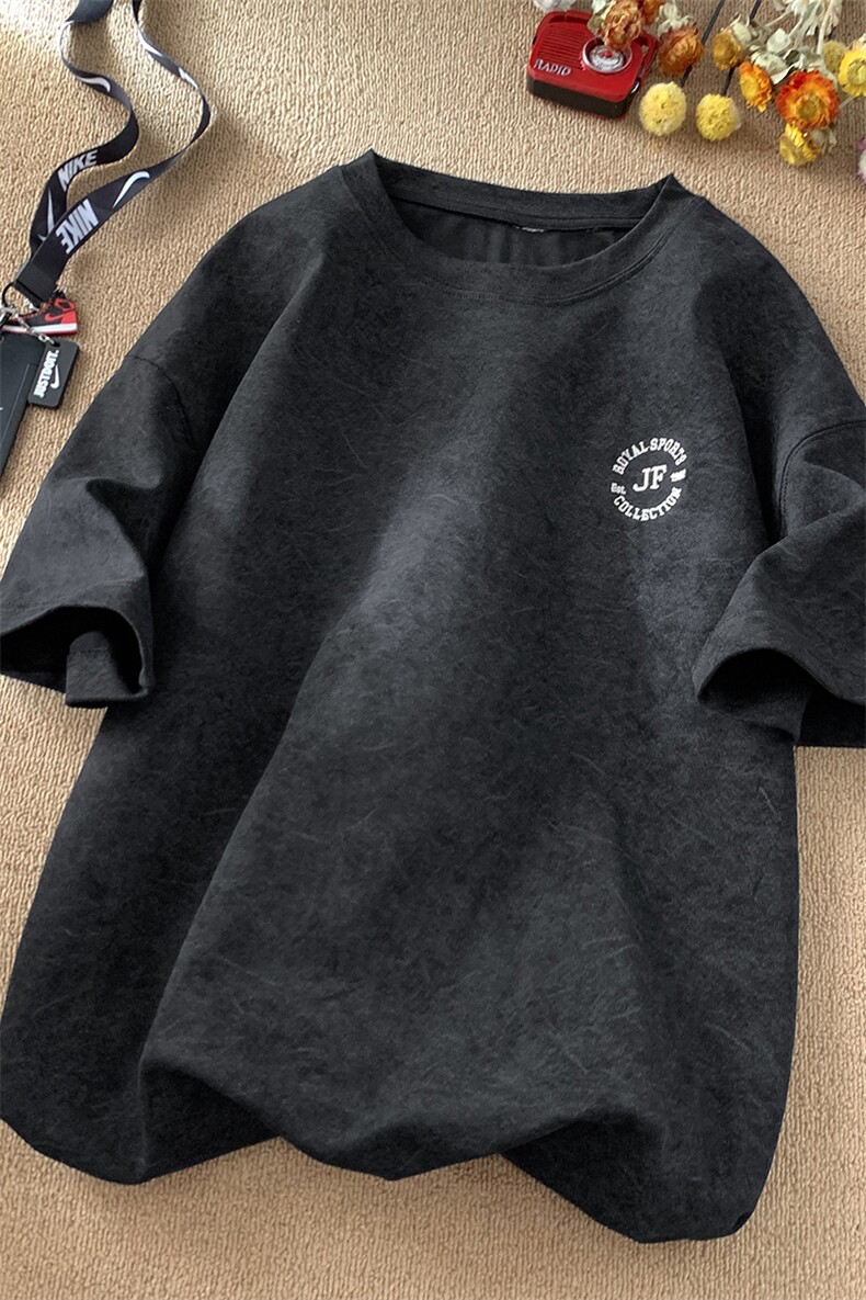 数据大250克重磅砂洗刺绣天丝棉冰丝短袖T恤JF205-特P38控58,男装T恤,电商A422-1