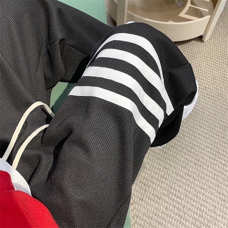 2026秋季华夫格tb四条杠拼接九分抽绳休闲裤XZ604-KP59-P55控68,男装休闲裤,星座604