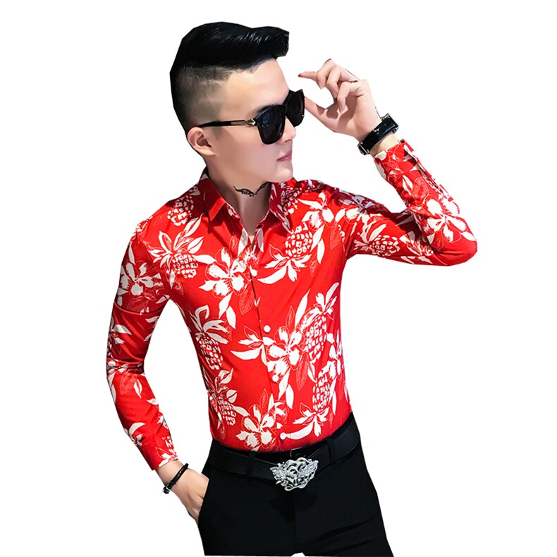 312A-741-P50新款秋冬季个性印花衬衫发型师夜场工装服衬衣,男装衬衫,星座312A-5