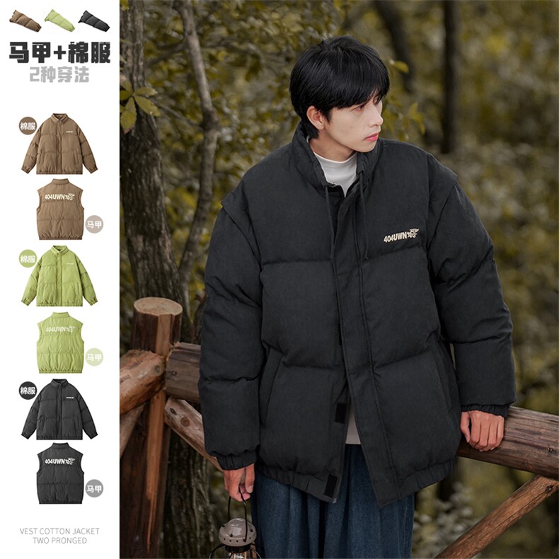 可拆卸袖子DT2215-TP140控价188冬季Cityboy两穿棉衣印花外套男,男装棉衣,电商A102-1