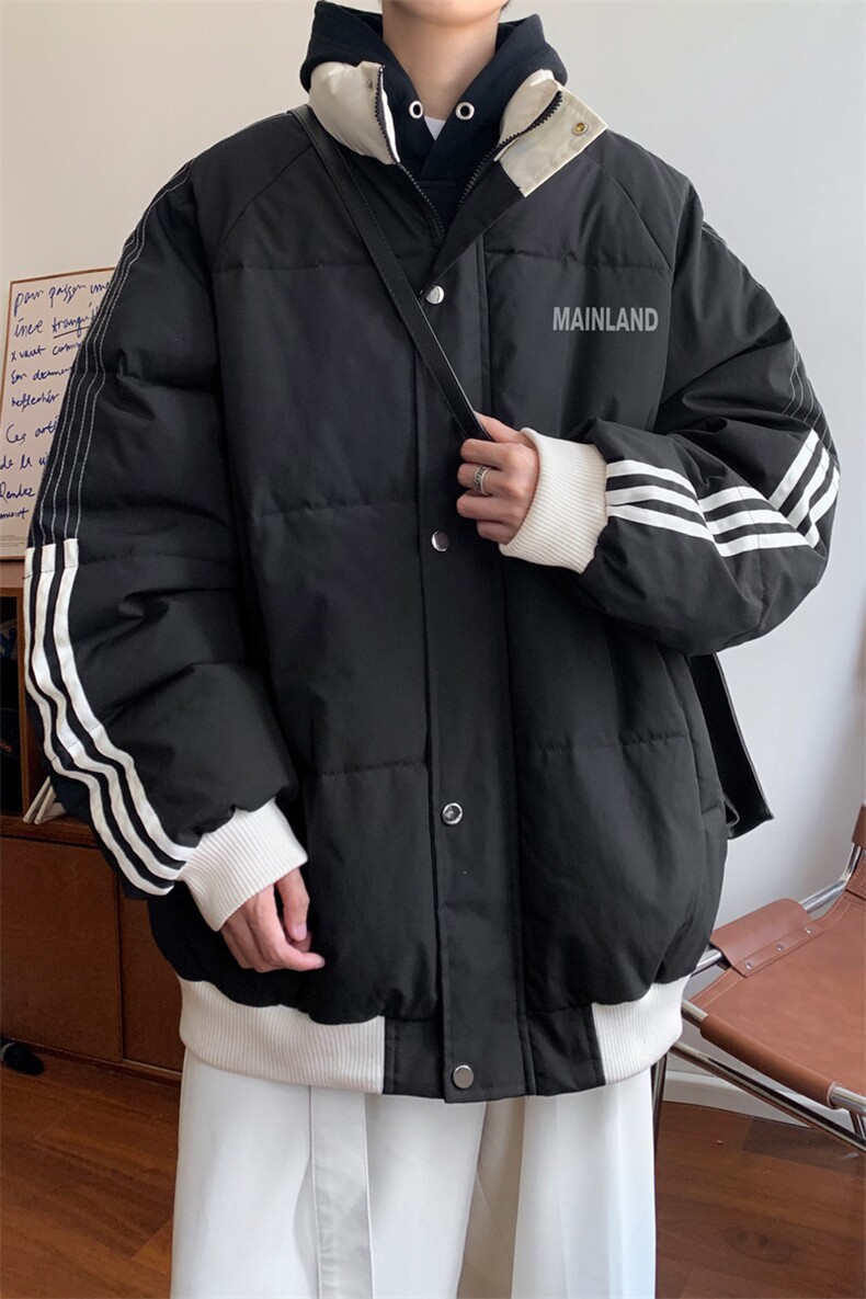 ！2024冬季新款男士撞色立领棉衣加厚保暖棉服外套MY211特P80,男装棉衣,电商B220