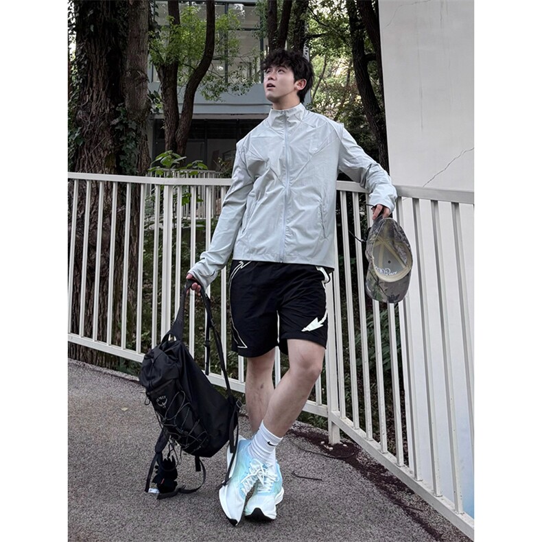 春夏款高品质冰感速干防晒服休闲户外运动外套透气弹力机能风夹克,男装防晒衣,电商A486-1