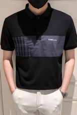 黑色2023社会小伙修身绣花短袖polo衫男士短袖T恤PL801-P58控价78，男装Polo衫，电商A108