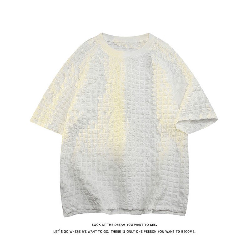 夏季潮牌大码时尚立体褶皱凉感百搭宽松短袖T恤上衣T3636-特价P30,男装T恤,电商A007