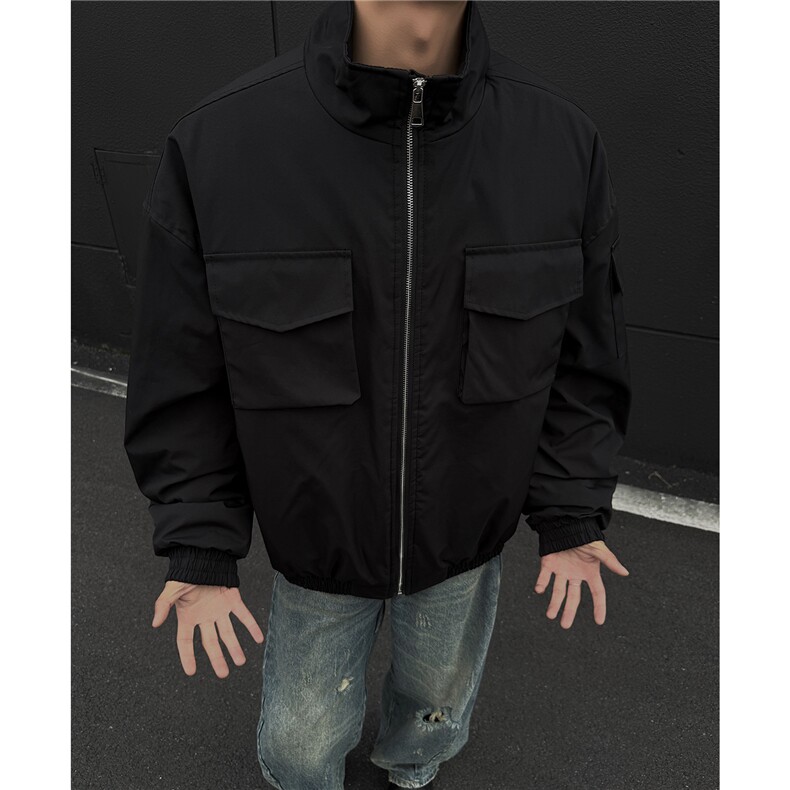 冬季新款多口袋工装立领棉衣外套美式休闲夹棉加厚棉服D393P100,男装棉衣,电商A335-1（原A458）