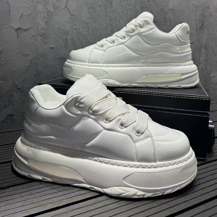 厚底增高板鞋男鞋冬季新款运动休闲时尚百搭面包鞋潮流小白鞋，男鞋靴子，星座1407-6