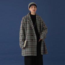 20年秋冬新款格纹西装呢大衣中长款呢料DSB293-A778-P90控125，男装夹克，电商A306