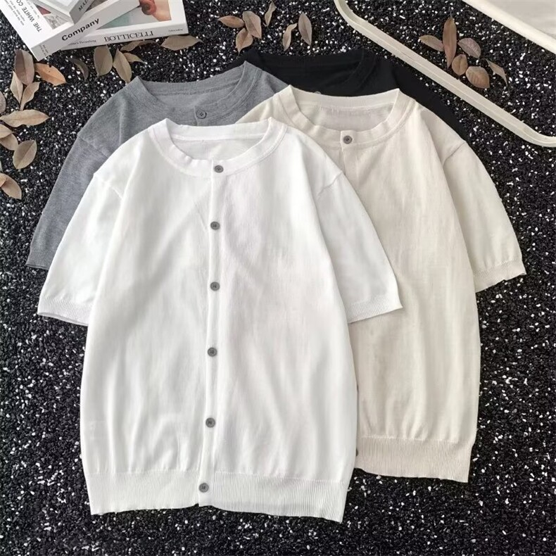 亨利领短袖t恤男生夏新高级感针织上衣肌理运动体恤休闲MY961P36，男装针织衫/毛衣，星座1013-5