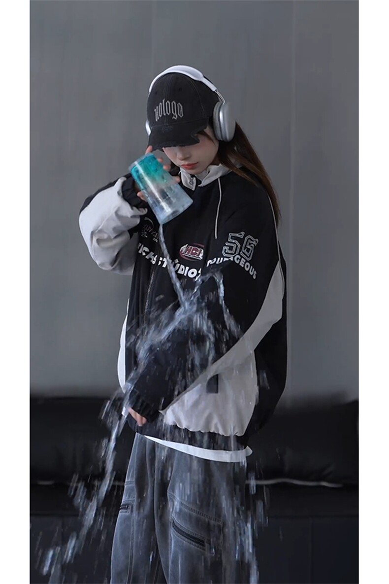 抖音视频截图只展示大货印花立领机车潮牌棉服77950特P85,男装棉衣,星座226-2