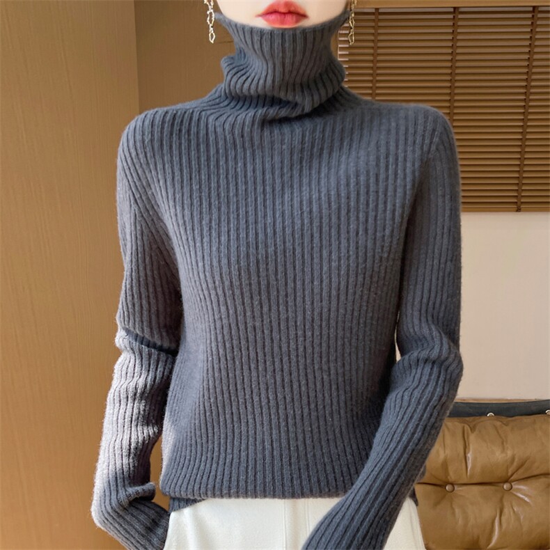 2025年秋季女套头女一线高领时尚百搭提前就业休闲全身抽条,女装羊毛衫,美杜莎羊绒