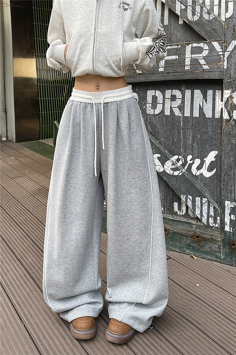 6XL-M蓝色宽松显瘦百搭运动裤男阔腿拖地裤裤子K9186-P45,女装休闲裤,电商D206-1