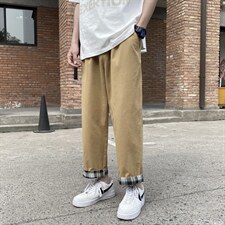 2023夏新款宽松直筒清凉裤脚条纹休闲裤男 k615-特批35图片