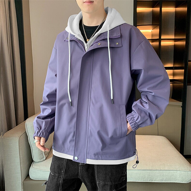 秋季现货假两件夹克男二开三防冲锋衣外套DSA157B-JK763-P68,男装夹克,电商A157B
