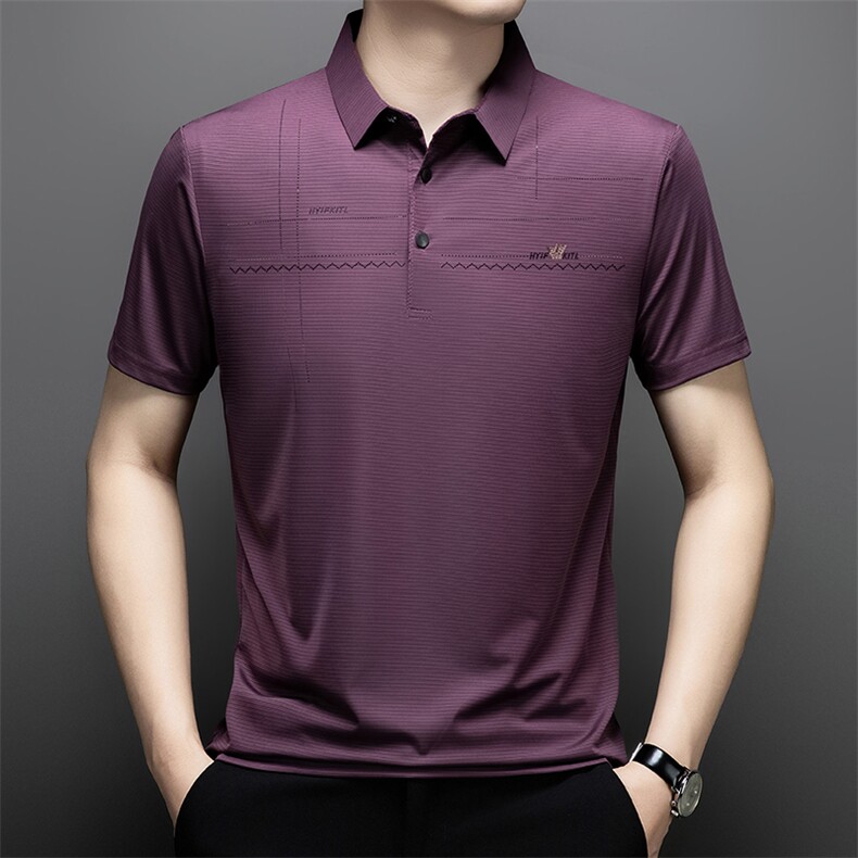 夏季男士短袖polo衫中青年休闲宽松翻领冰丝薄款T恤QSD1258-P40,男装Polo衫,星座1105-3