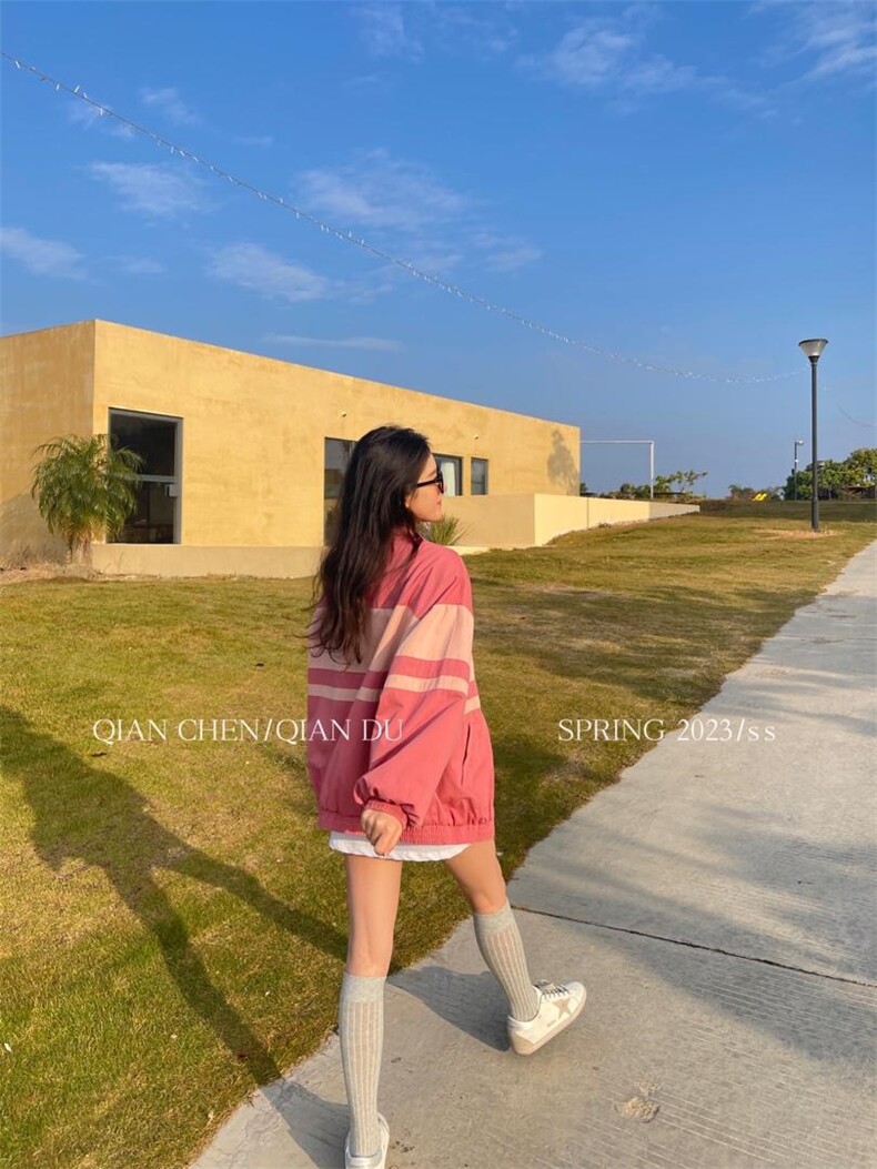 现货春季新款，拼色风衣，女装风衣，QIANCHEN 谦晨(1F)