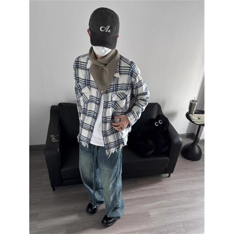 cleanfit美式格纹衬衫男格子长袖衬衣春秋季情侣外套CB323-P55,男装衬衫,星座1007（原301D）
