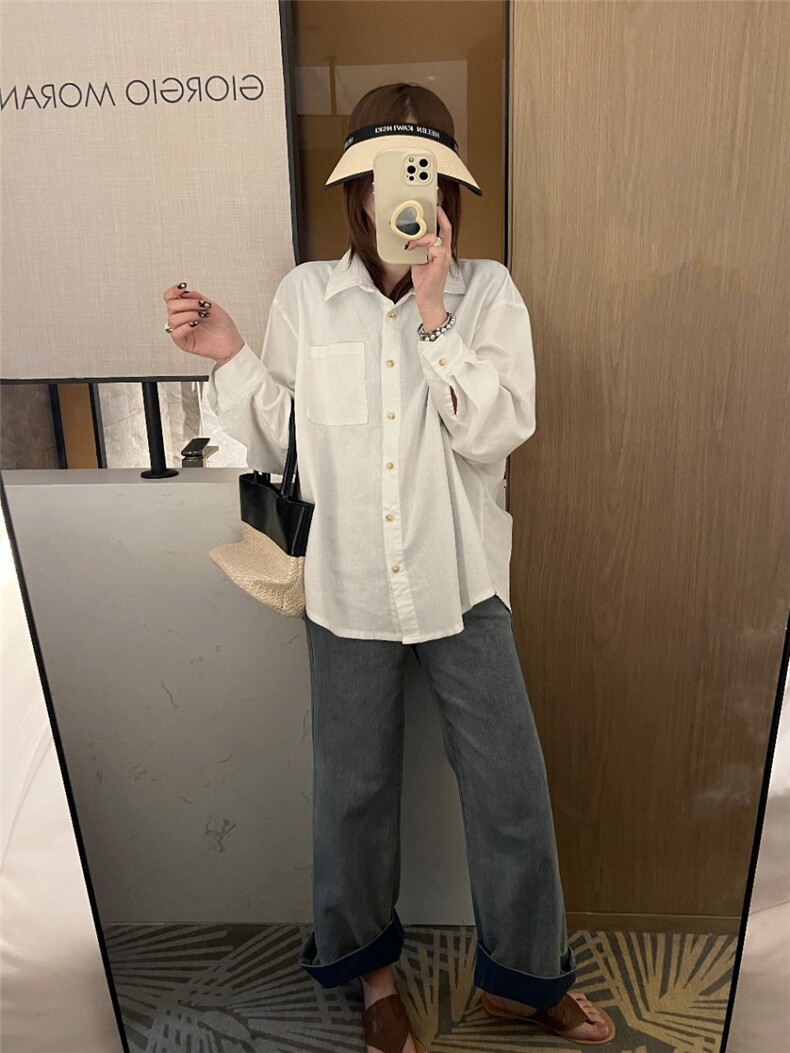 2025百搭时尚简约亚麻衬衫女夏季高端欧货宽松版衬衣图片