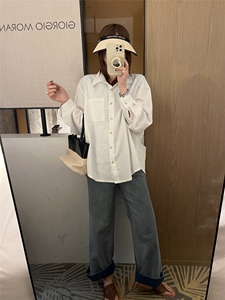 2025百搭时尚简约亚麻衬衫女夏季高端欧货宽松版衬衣图片