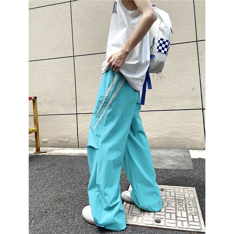 XZ612-K786-P55控79美式多巴胺运动街舞休闲裤拼接速干阔腿裤,男装休闲裤,星座612