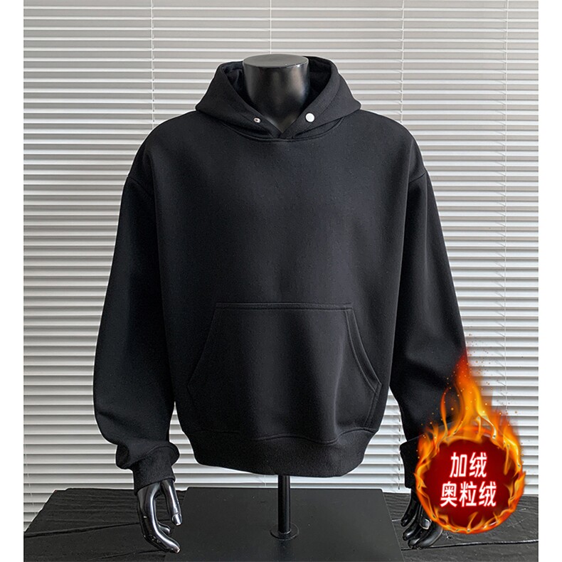 重磅500克结构板连帽卫衣撞色加绒奥粒绒外套潮RH5323JR-P57，女装短外套，星座610B-1