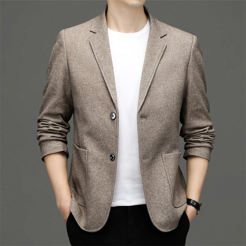 2024新款春秋季偏厚休闲西服男韩版商务休闲防晒小西服帅气潮流图片