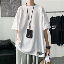 100纯棉好品质港风宽松百搭t恤男短袖破洞半袖体恤WT04-P25，男装T恤，电商A426-1(原A430-1)