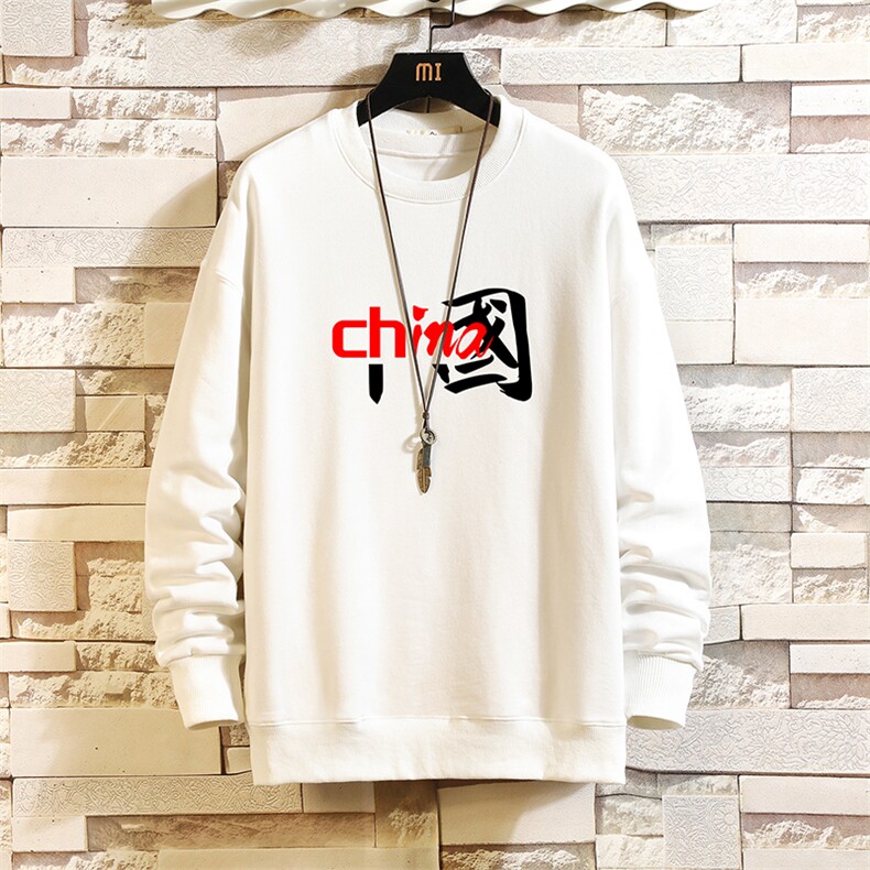 S6189-P28加绒款-P33秋季圆领卫衣男大码韩版宽松长袖外套砖墙，男装卫衣，电商A040A