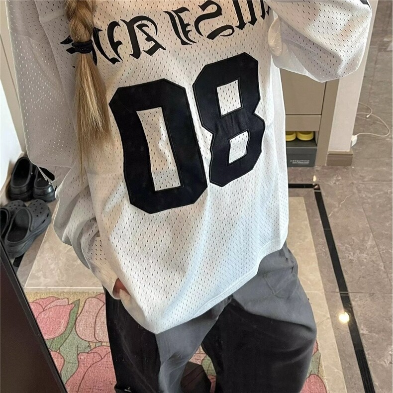 MY186-P44美式数字印花v领设计感卫衣女春秋季2025新款韩系,男装卫衣,电商B323A