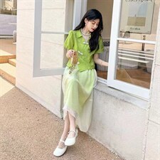 大货已出2022夏复古清新风套装251-5002-P130-K188，女装连衣裙，浙宝189