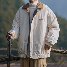2025羽绒棉服刺绣潮牌潮流ins日系港风宽松美式痞帅重磅M878-TP68，男装棉衣，电商A170