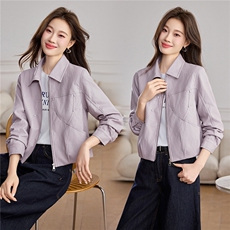 现货BAO款海宁皮衣外套女款2026新款短款春秋高级感小个子皮夹克，女装皮衣，潮流依族