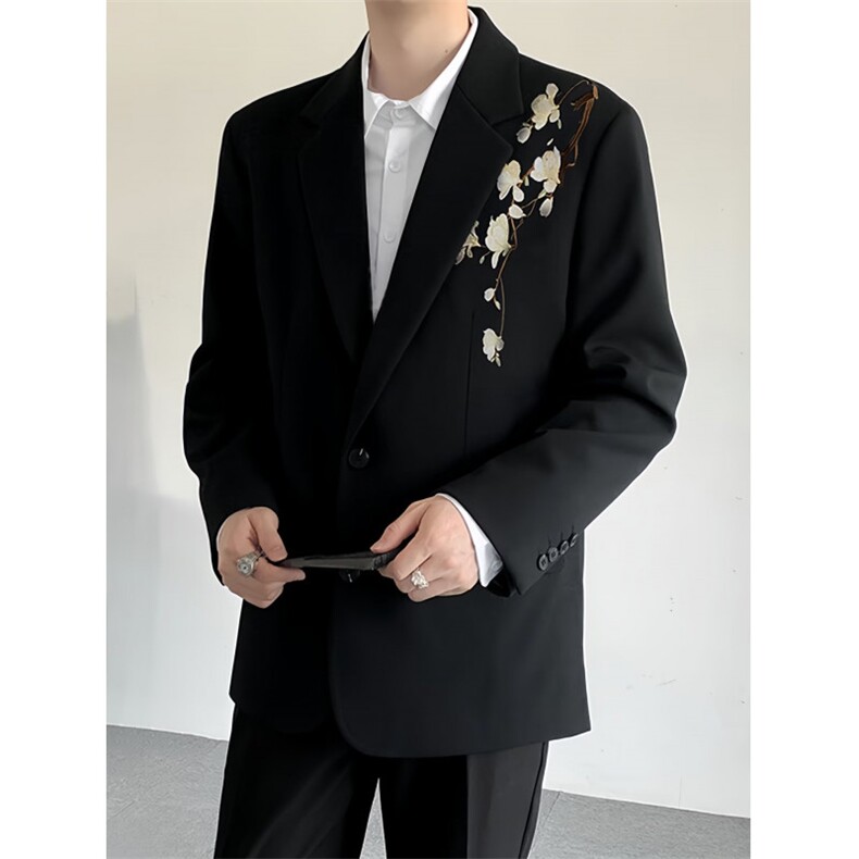 1506/QW230/P60秋季高级感工亮片休闲西服外套男痞帅演出西装潮流,男装西服套装,星座1506