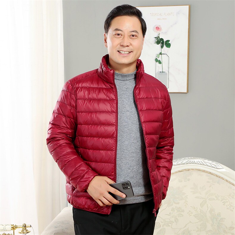 主推男士中老年90绒轻薄羽绒服外套男款秋冬休闲羽绒轻便外套,男装羽绒服,钱塘723