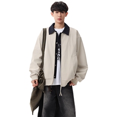 春季新款撞色拼接假两件翻领外套男休闲夹克JK023631-P80，男装夹克，星座308B-2