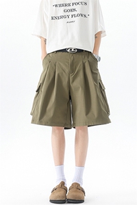 8XL-M工装西装短裤男夏季宽松大码日系痞帅高级五分裤DK26002P48图片