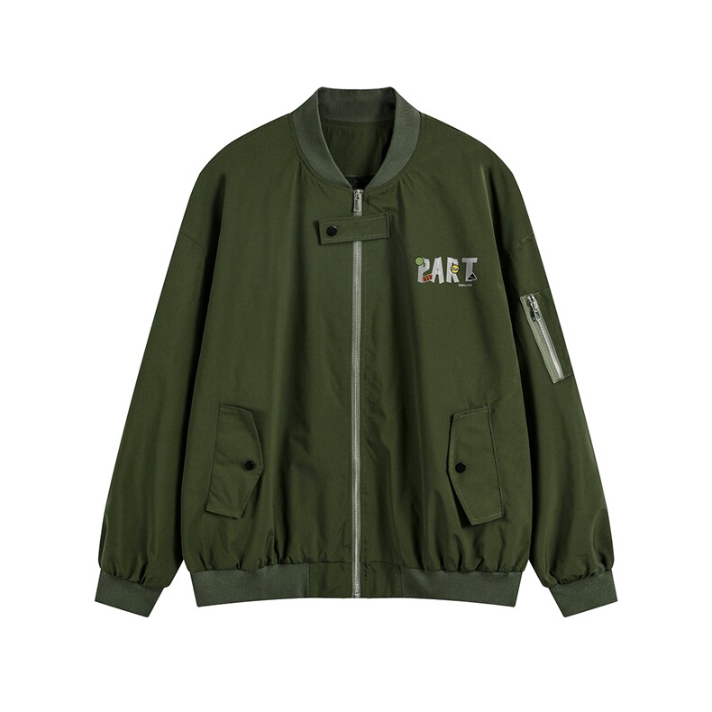 白底新款秋季时尚百搭宽松情侣字母印花潮流夹克F364P65控88,男装夹克,电商A247-1