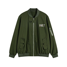 白底新款秋季时尚百搭宽松情侣字母印花潮流夹克F364P65控88，男装夹克，电商A247-1